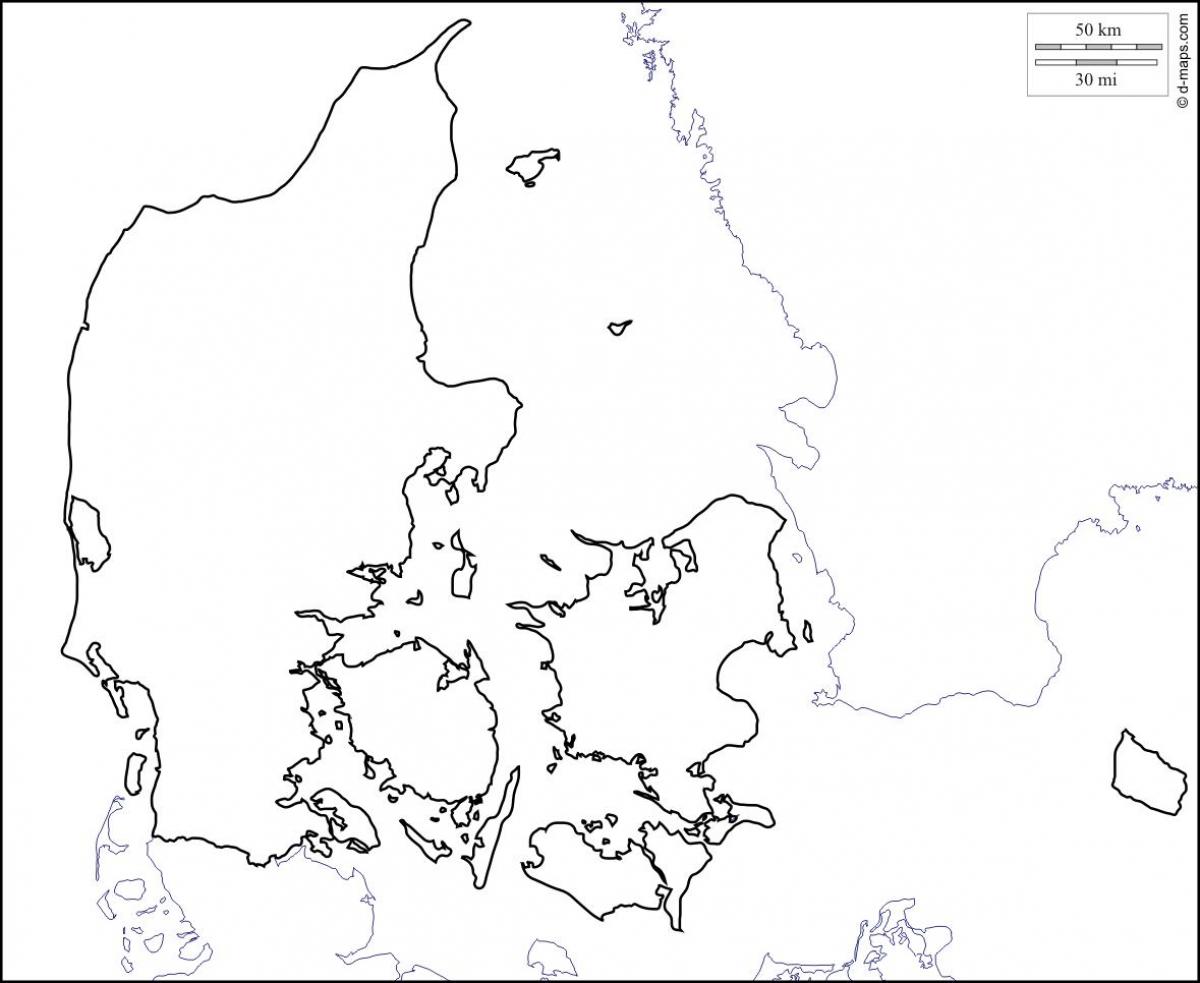 نقشہ ڈنمارک کا خاکہ