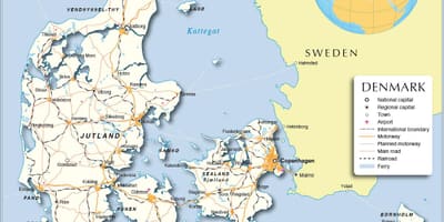 نقشہ ڈنمارک کی بندرگاہوں