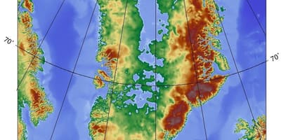 نقشہ ڈنمارک کے topographic
